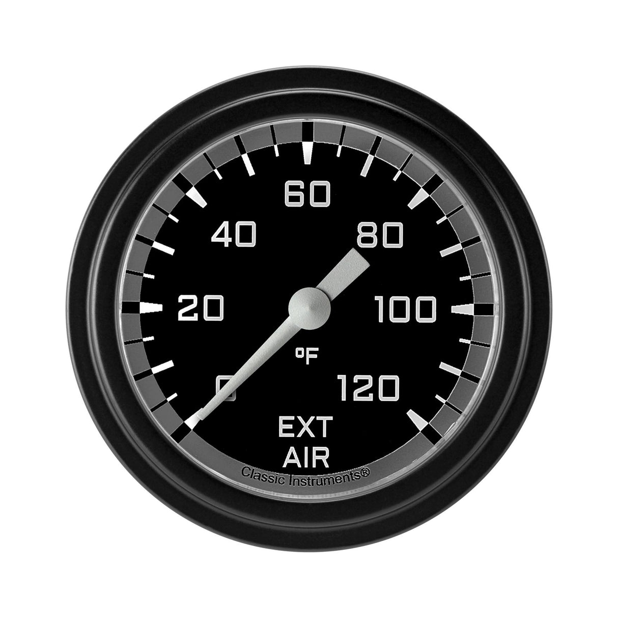 Classic Instruments Autocross Gray 2 5/8" ExternalAir Temp. Gauge - AX399GBLF
