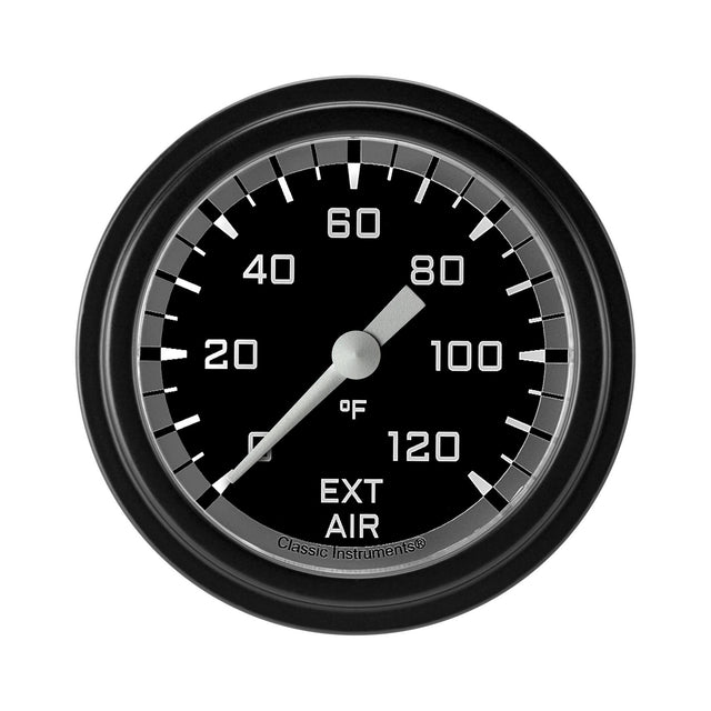 Classic Instruments Autocross Gray 2 5/8" ExternalAir Temp. Gauge - AX399GBLF