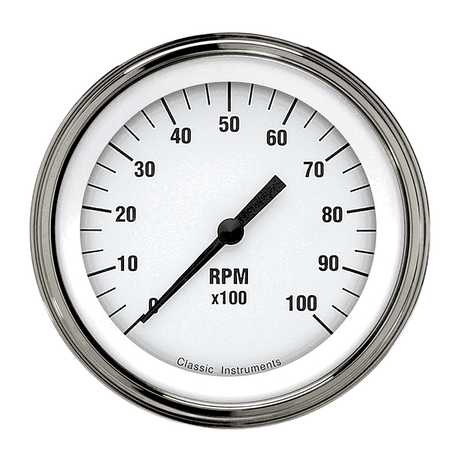 Classic Instruments White Hot 3 3/8" Tachometer - WH10SLF
