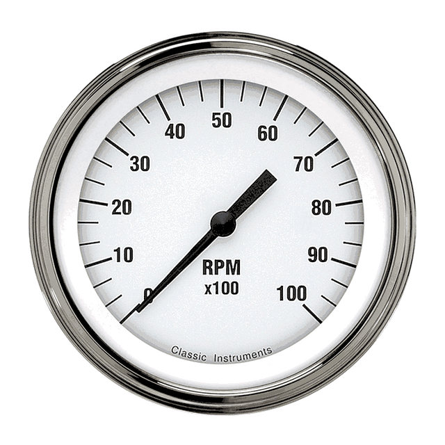 Classic Instruments White Hot 3 3/8" Tachometer - WH10SLF