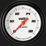 Classic Instruments Velocity White 2 5/8" Voltage Gauge - VS330WBLF