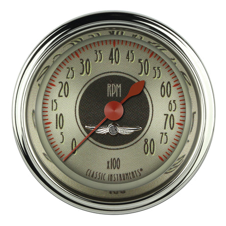 Classic Instruments All American Nickel 2 1/8" Tachometer - AN183SHC