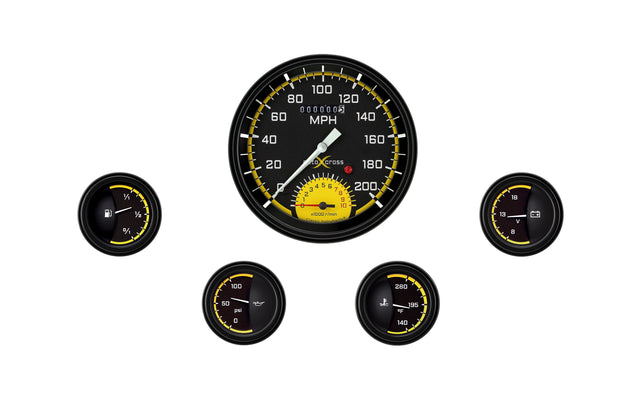 Classic Instruments Auto Cross Yellow 4 5/8" Speedtachular - AX65YBLF