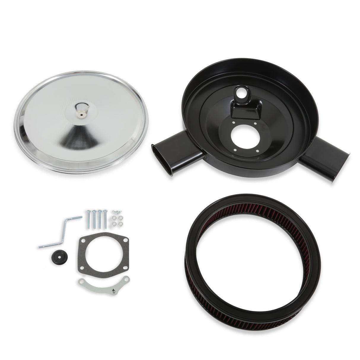 Holley 120-520 RetroFilter Drive-By-Wire Air Cleaner - 14-Inch Diameter - Dual Snorkel - Chrome