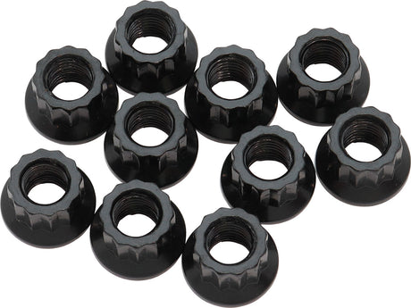 Aeroflow 12-Point Nuts, Chrome Moly Black Oxide, 10-Pack - AF34-24-0010 AF34-24-0010