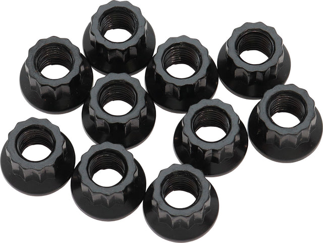 Aeroflow 12-Point Nuts, Chrome Moly Black Oxide, 10-Pack - AF34-24-0010 AF34-24-0010