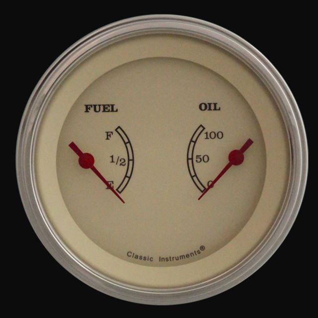 Classic Instruments VINTAGE 3IN DUAL - FUEL & OIL - VT72SLC