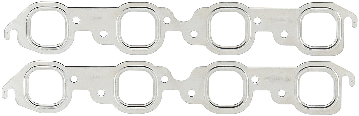 MRG Mr Gasket Stainless Steel Exhaust Gasket Square Port 1.85"W x 1.90"H Suit Chevy Big Block with Stock Cast Iron Heads (MG4816G) MG4816G