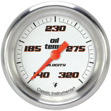 Classic Instruments Velocity White 2-5/8" Oil Temperature Gauge - VS328WAPF
