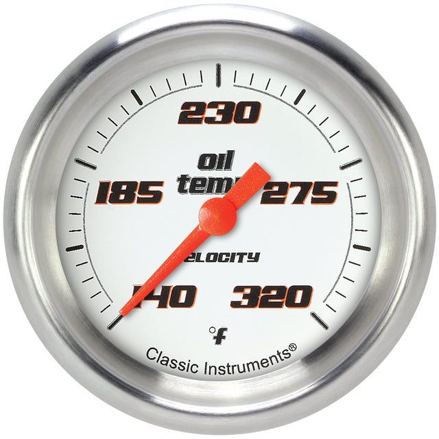 Classic Instruments Velocity White 2-5/8" Oil Temperature Gauge - VS328WAPF