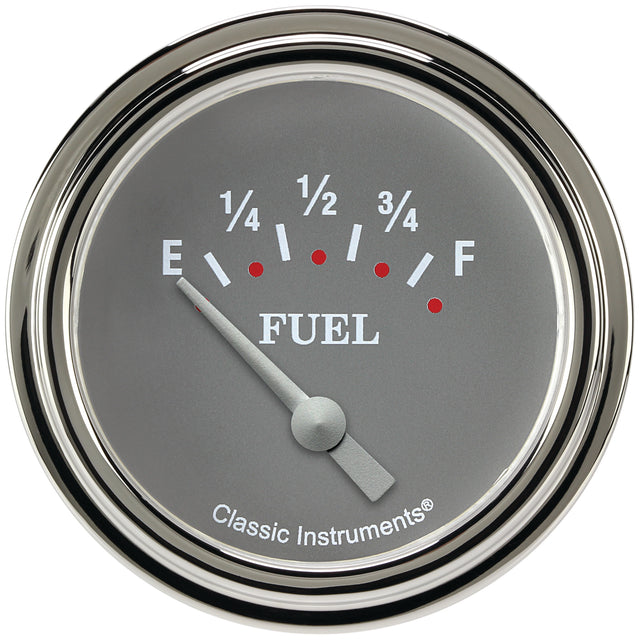 Classic Instruments Silver Gray 2-5/8" Fuel Level Gauge - SG211SLF