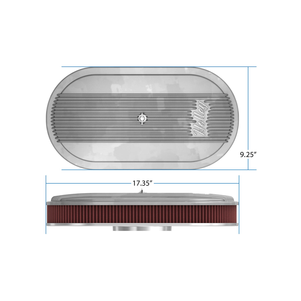 Holley 120-400 Vintage Series Oval Air Cleaner - Natural Cast