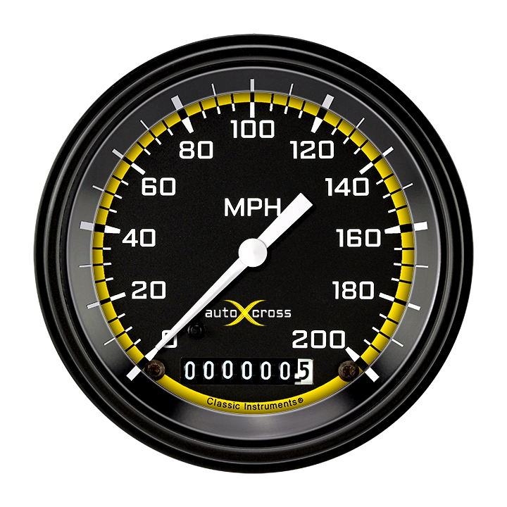 Classic Instruments AutoCross Yellow 3 3/8" Speedometer - AX57YBLF