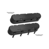 Holley 241-182 2-Piece Finned Valve Cover - Gen III/IV LS - Satin Black Machined