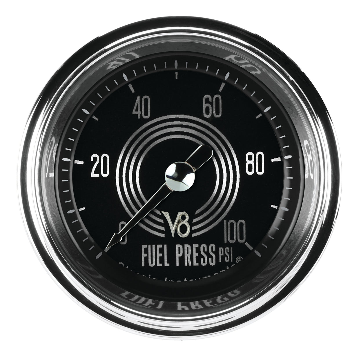 Classic Instruments V8 Speedster 2-1/8" Fuel Pressure Gauge (100 PSI) - V8SR146SHC