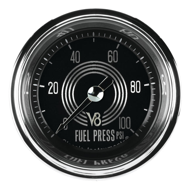 Classic Instruments V8 Speedster 2-1/8" Fuel Pressure Gauge (100 PSI) - V8SR146SHC
