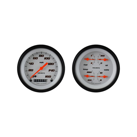 Classic Instruments Velocity White Two Gauge Set - VS02WBLF
