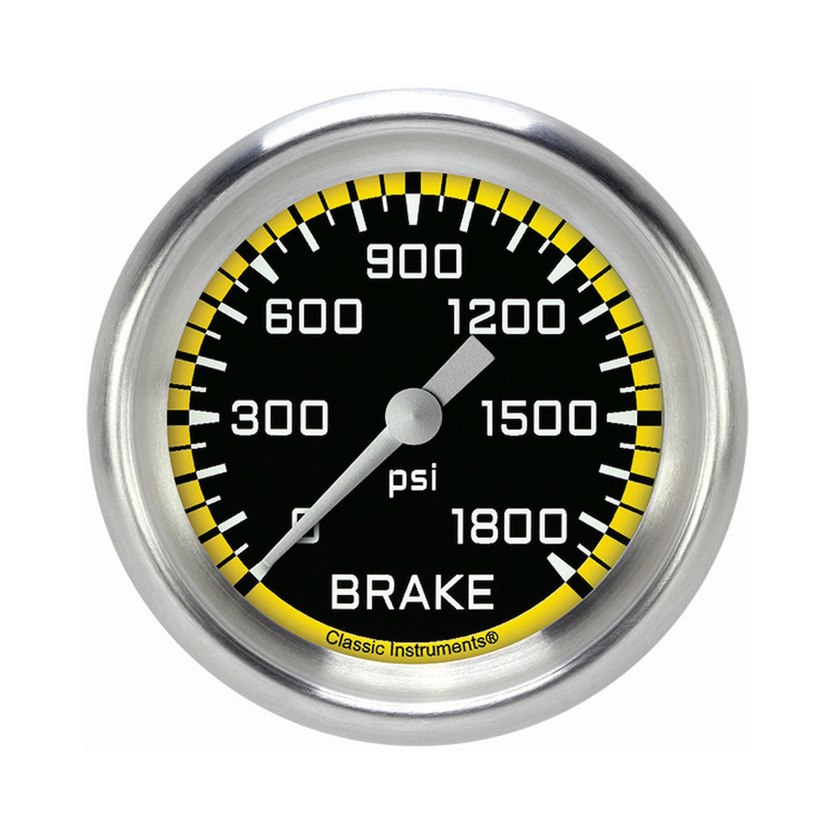 Classic Instruments Autocross Yellow 2 5/8" Brake Pressure Gauge - AX367YAPF