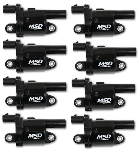 MSD Ignition Coil - Blaster Series - Gen V GDI Engine - Black - 8-Pack- Round - 826883