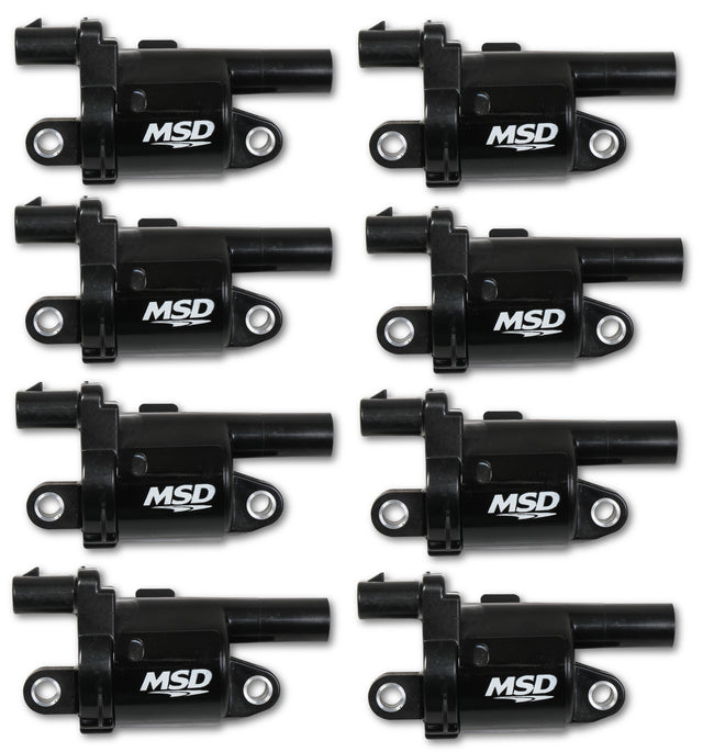 MSD Ignition Coil - Blaster Series - Gen V GDI Engine - Black - 8-Pack- Round - 826883