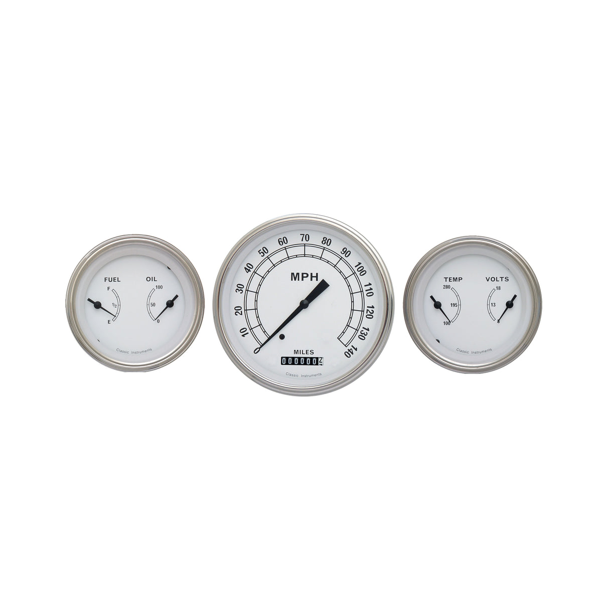 Classic Instruments CLASS WHITE 5IN SPEEDO & 2 - 3INDUALS-GM - CW64SLC