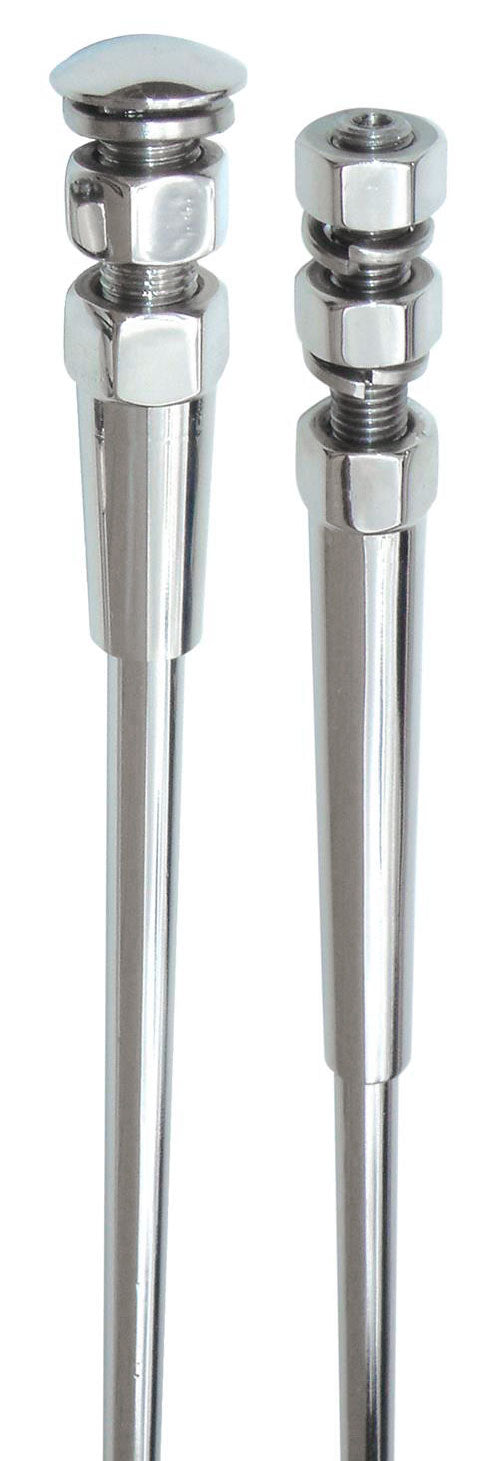 Bob Drake Stainless Steel Radiator Support Rods, with Thread Covers Suit Ford 1932-39 (BDB-8133-S) BDB-8133-S