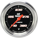 Classic Instruments Velocity Black 2-5/8" Oil Temperature Gauge - VS328BAPF