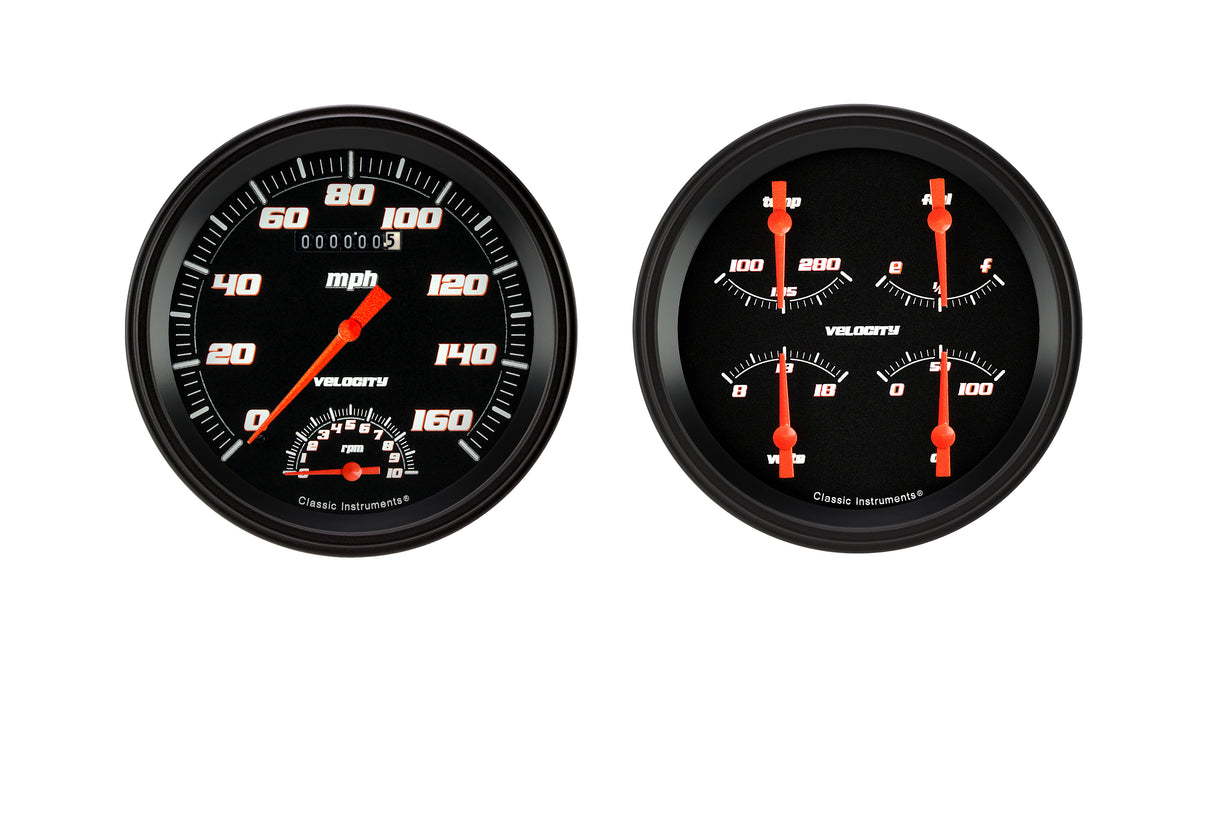 Classic Instruments Velocity Black Series Two Gauge Set - VS62BBLF