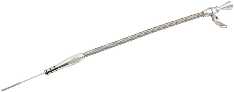 Aeroflow Mitsubishi 4G63 Engine Dipstick - Silver Finish Stainless Steel Flexible Dipstick (AF64-2284) AF64-2284