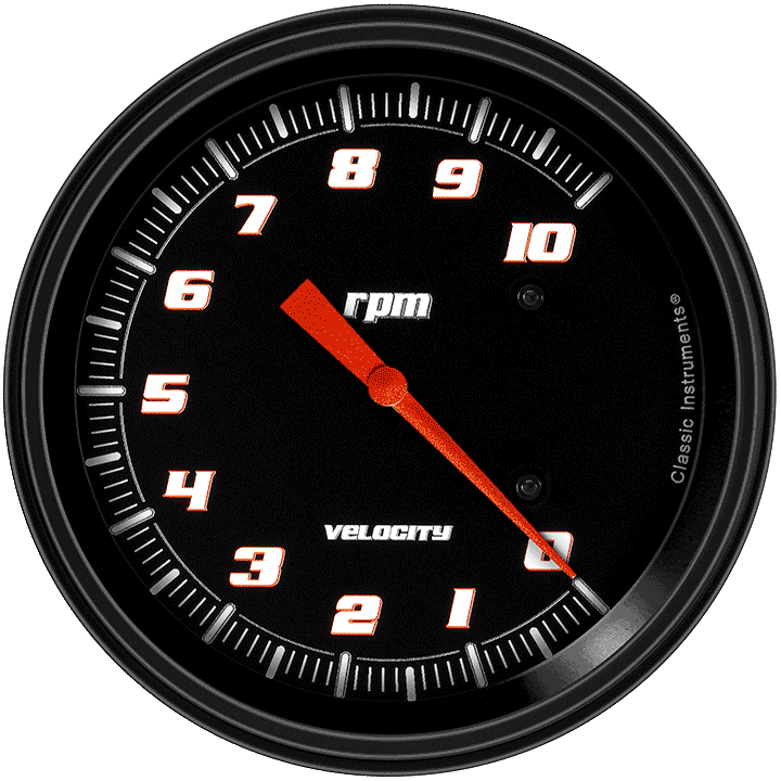 Classic Instruments VELOCITY BLACK 5IN TACH 10K - VS71BBLC