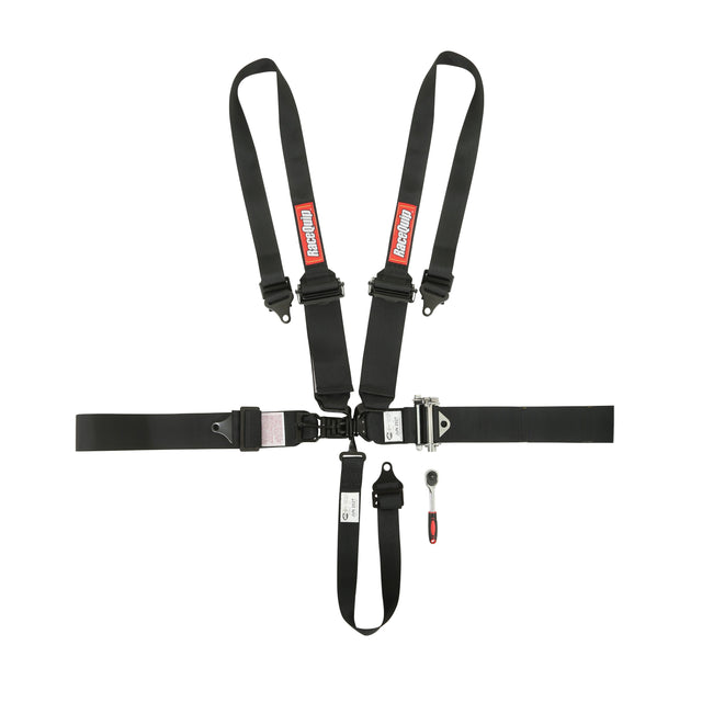 Racequip 5 Point Harness - Small Buckle Ratcheting Latch & Link - HNR shoulders - 815005RQP