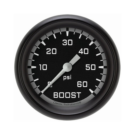 Classic Instruments Autocross Gray 2 5/8" Boost Gauge, 60 psi - AX343GBPF