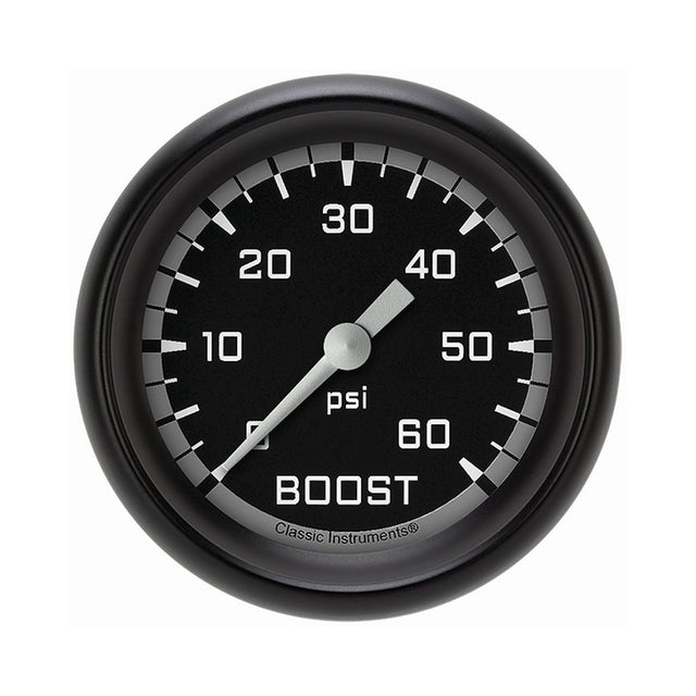 Classic Instruments Autocross Gray 2 5/8" Boost Gauge, 60 psi - AX343GBPF