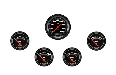 Classic Instruments Velocity Black Five Gauge Set 200 - VS200BBLF