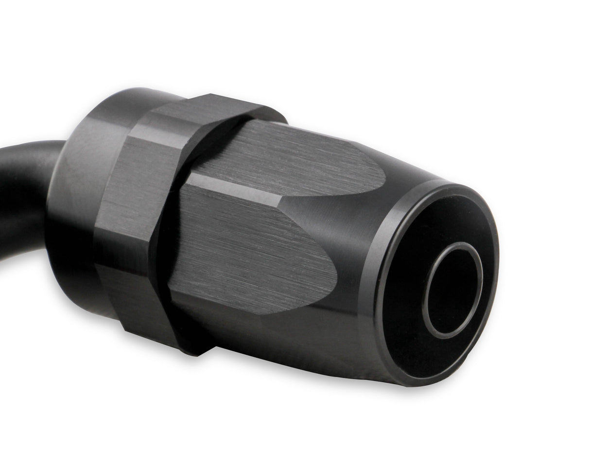 Mr Gasket -8 AN 90 Degree Swivel Hose End - Black - 229008-BL