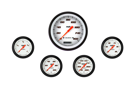 Classic Instruments Velocity White Five Gauge Set 354 - VS354WBLF