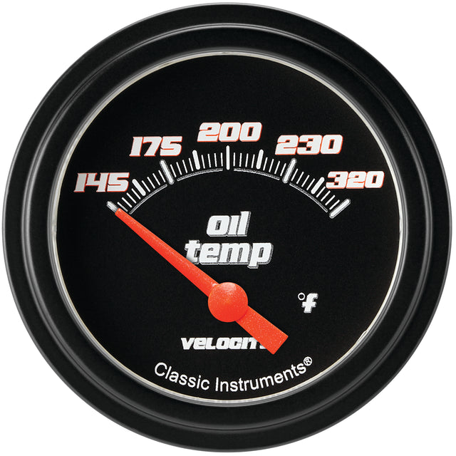 Classic Instruments Velocity Black 2-5/8" Oil Temperature Gauge - VS228BBLF