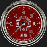 Classic Instruments V8 Red Steelie 2 5/8" Outside Air Temp Gauge - V8RS399SLC
