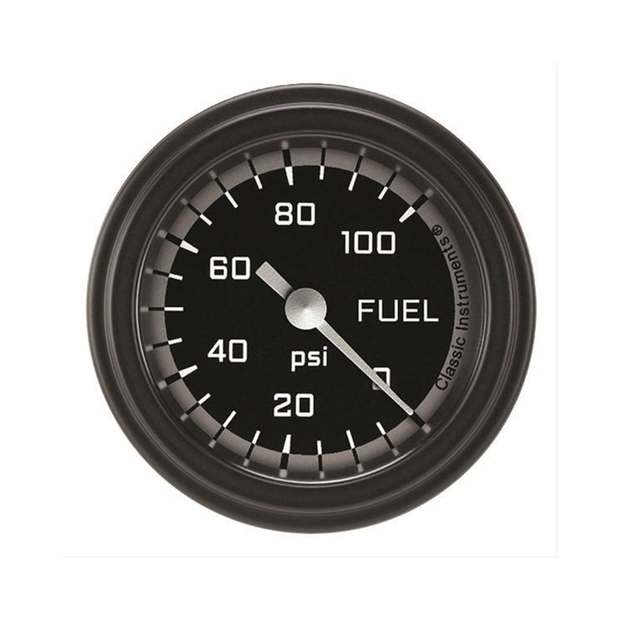 Classic Instruments Autocross Gray 2 1/8" Fuel Pressure Gauge, 100 psi - AX146GBLF