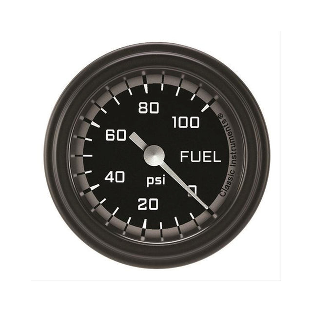 Classic Instruments Autocross Gray 2 1/8" Fuel Pressure Gauge, 100 psi - AX146GBLF