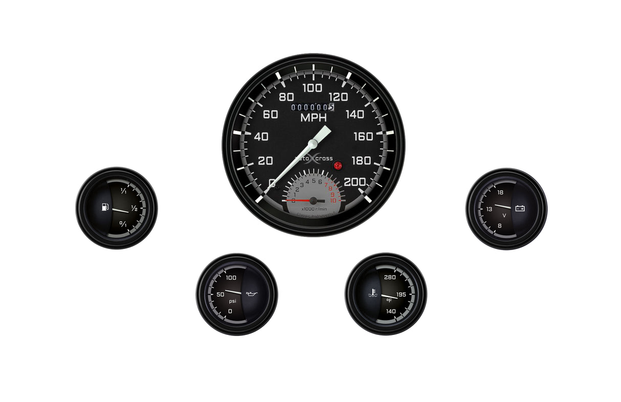 Classic Instruments Auto Cross Gray 4 5/8" Speedtachular - AX65GBLF