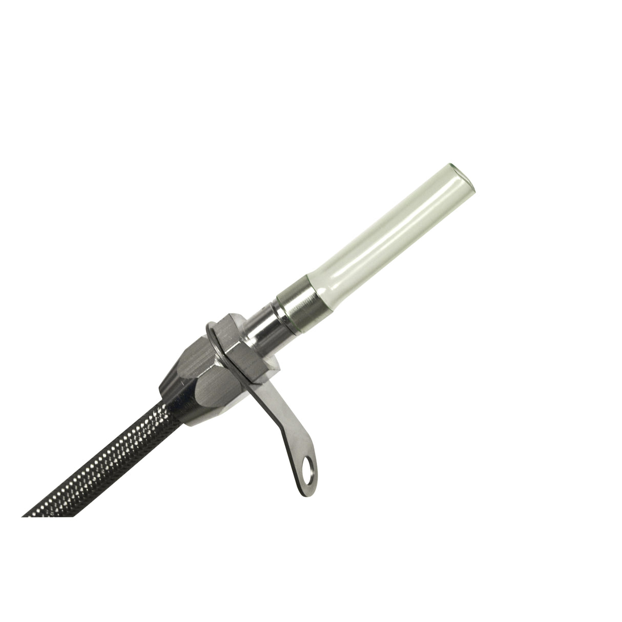 B&M Auto Transmission Dipstick & Tube - Billet Aluminum/Stainless Steel Braided - 22165
