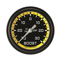Classic Instruments Autocross Yellow 2-5/8" Boost/Vacuum Gauge - AX341YBLF