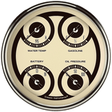 Classic Instruments Nostalgia VT 5" Quad Gauge Set (240-33 Ohm) - NT75SLF