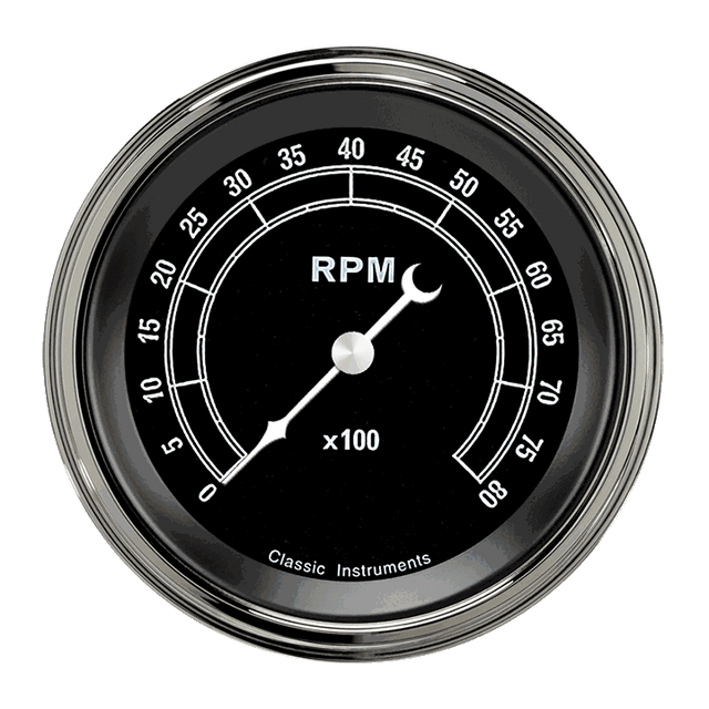 Classic Instruments TRADITIONAL 3IN TACH 8000 RPM - TR80SLC