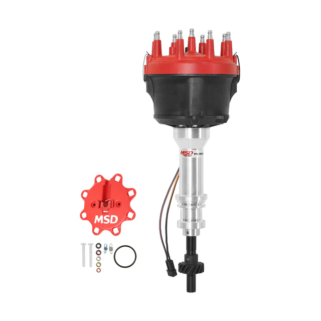 MSD Ford V8 351C-460 Billet Distributor, STEEL GEAR - 85801