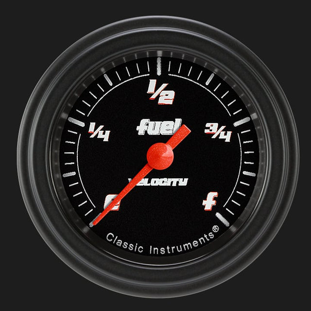 Classic Instruments Velocity Black 2 1/8" Fuel Gauge - VS109BBLF
