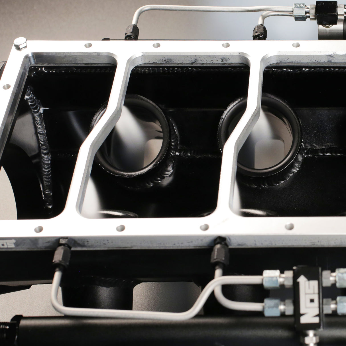 Dry NOS Plate for Sniper EFI Fabricated Race Series LS Intake Manifolds-Silver - 12536NOS