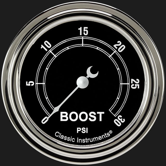 Classic Instruments Traditional 2 5/8" Boost Gauge, 30 psi - TR342SLF