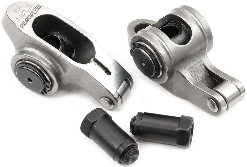 Aeroflow Big Block Chev Stainless Steel Roller Rocker Set 7/16" Stud Mount, 1.73 Ratio, Set of 2 (AF95-1216-2) AF95-1216-2